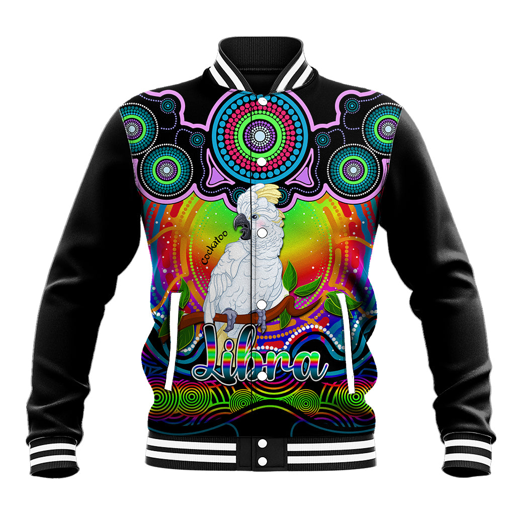 personalised-australia-libra-cockatoo-zodiac-baseball-jacket-auz-astrology-aboriginal-rainbow