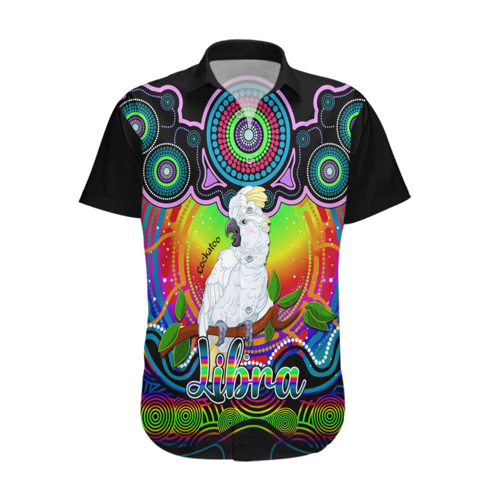 personalised-australia-libra-cockatoo-zodiac-hawaiian-shirt-auz-astrology-aboriginal-rainbow