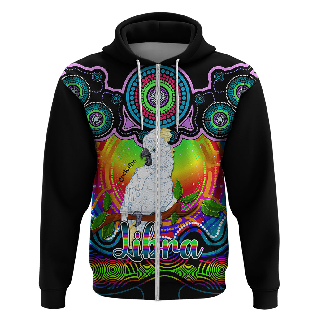 personalised-australia-libra-cockatoo-zodiac-hoodie-auz-astrology-aboriginal-rainbow