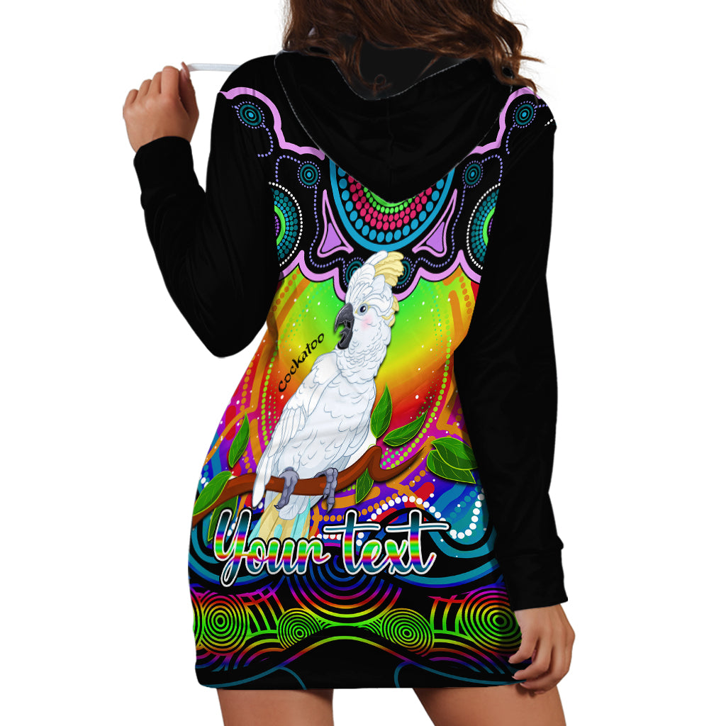 personalised-australia-libra-cockatoo-zodiac-hoodie-dress-auz-astrology-aboriginal-rainbow