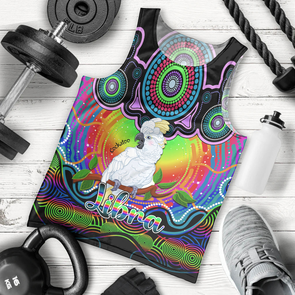 personalised-australia-libra-cockatoo-zodiac-men-tank-top-auz-astrology-aboriginal-rainbow