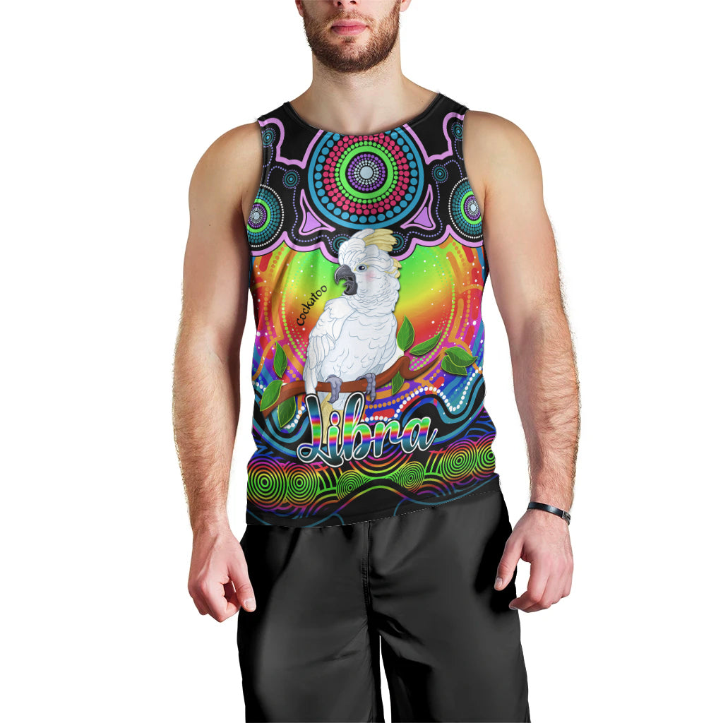 personalised-australia-libra-cockatoo-zodiac-men-tank-top-auz-astrology-aboriginal-rainbow