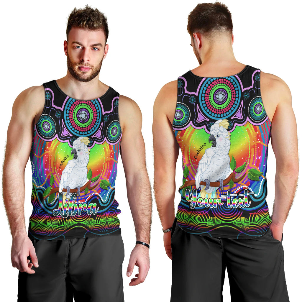 personalised-australia-libra-cockatoo-zodiac-men-tank-top-auz-astrology-aboriginal-rainbow