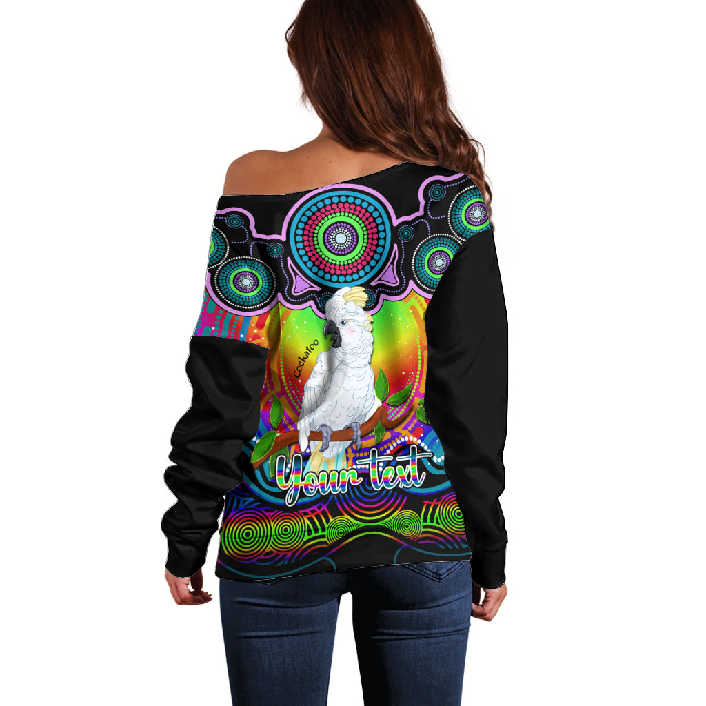 personalised-australia-libra-cockatoo-zodiac-off-shoulder-sweater-auz-astrology-aboriginal-rainbow