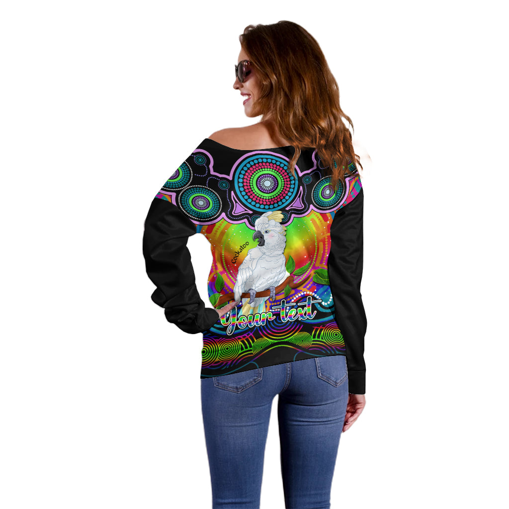 personalised-australia-libra-cockatoo-zodiac-off-shoulder-sweater-auz-astrology-aboriginal-rainbow