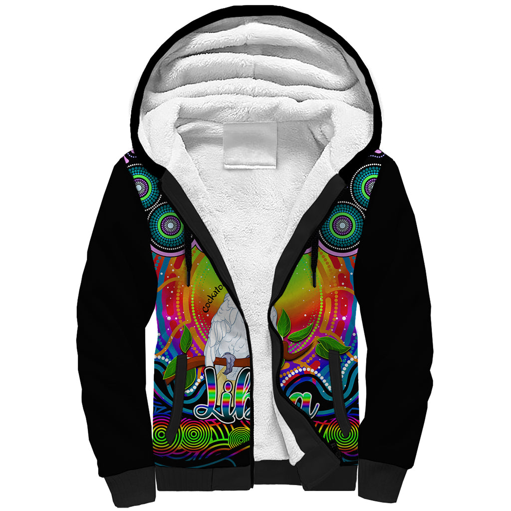 personalised-australia-libra-cockatoo-zodiac-sherpa-hoodie-auz-astrology-aboriginal-rainbow