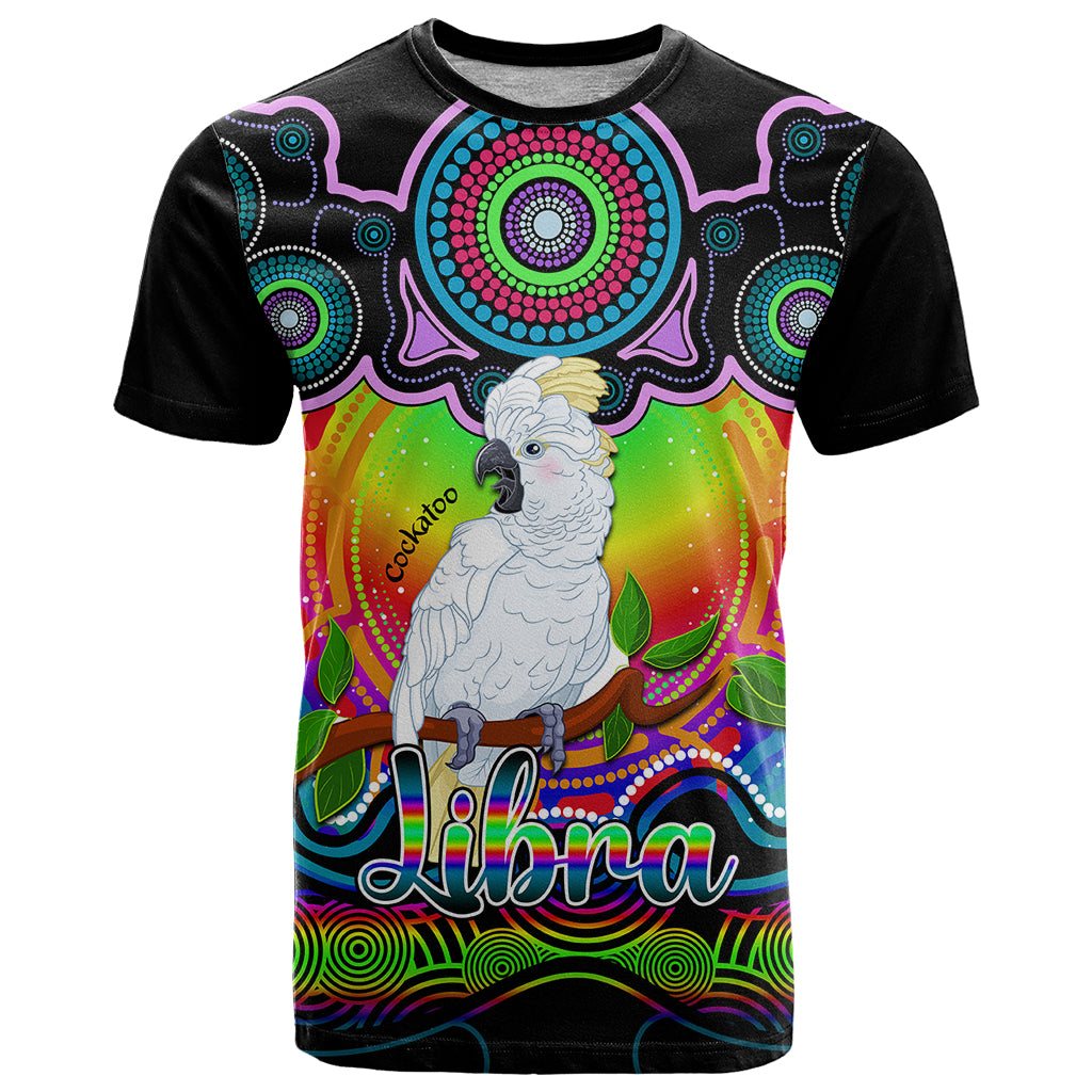 personalised-australia-libra-cockatoo-zodiac-t-shirt-auz-astrology-aboriginal-rainbow