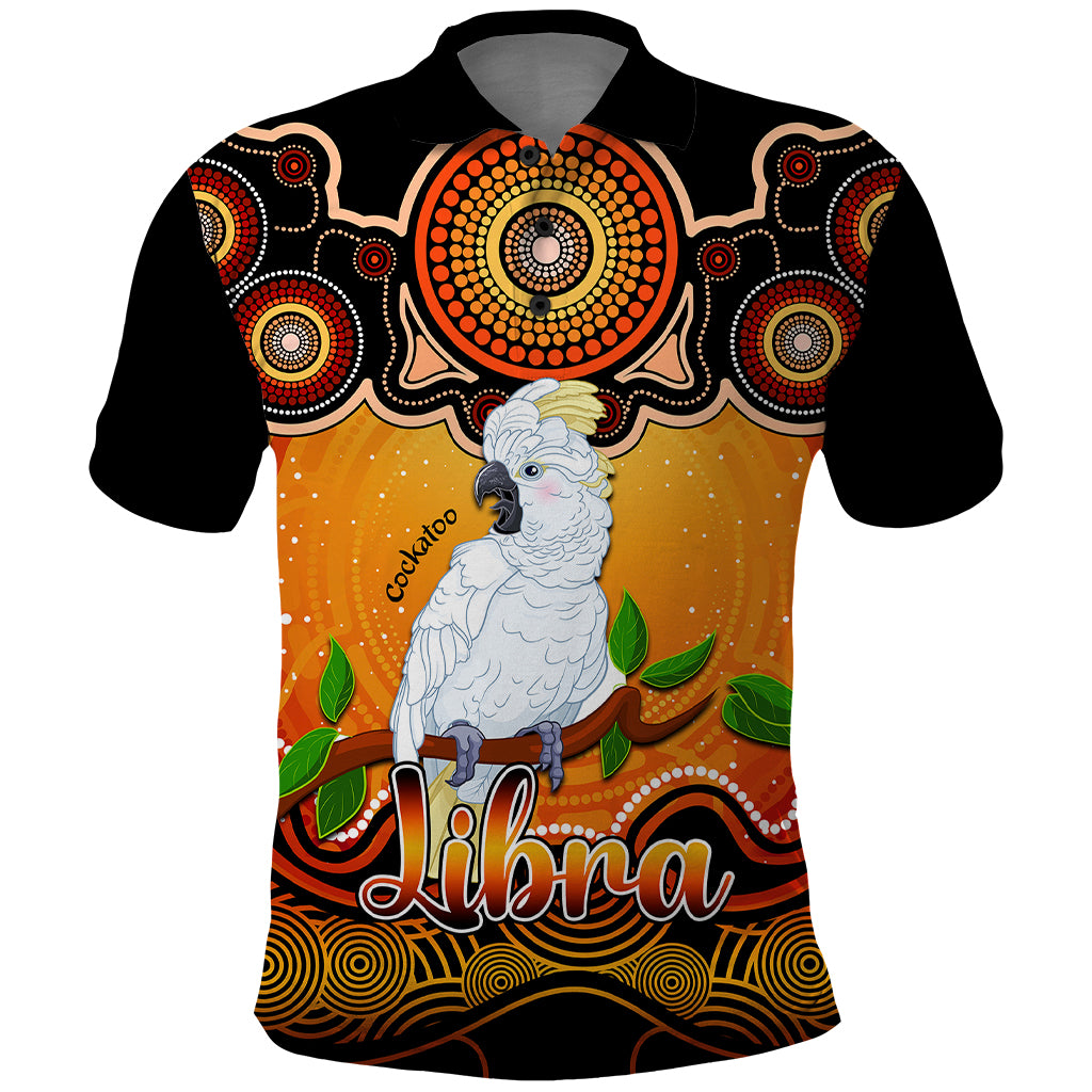 personalised-australia-libra-cockatoo-zodiac-polo-shirt-auz-astrology-aboriginal-red