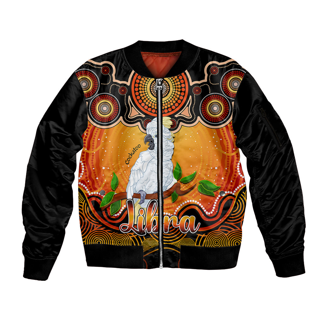 personalised-australia-libra-cockatoo-zodiac-sleeve-zip-bomber-jacket-auz-astrology-aboriginal-red