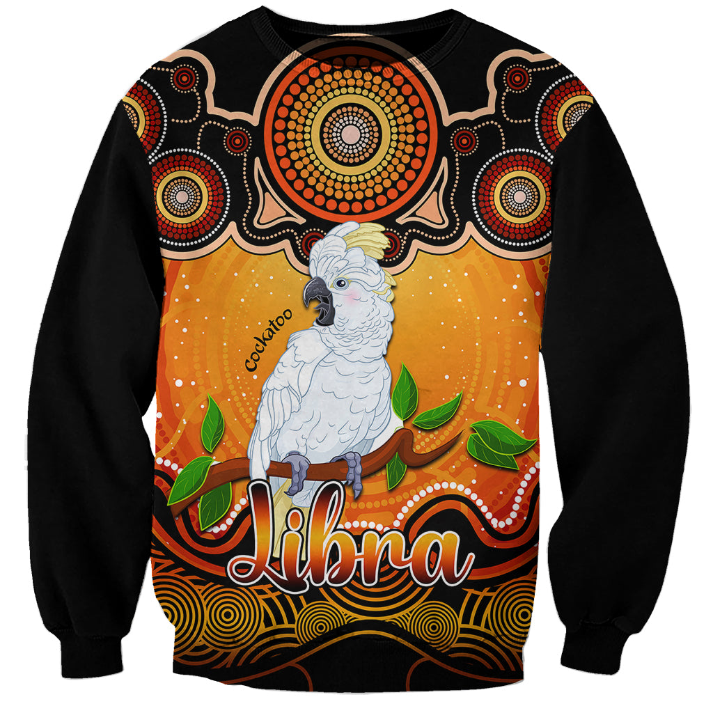 personalised-australia-libra-cockatoo-zodiac-sweatshirt-auz-astrology-aboriginal-red