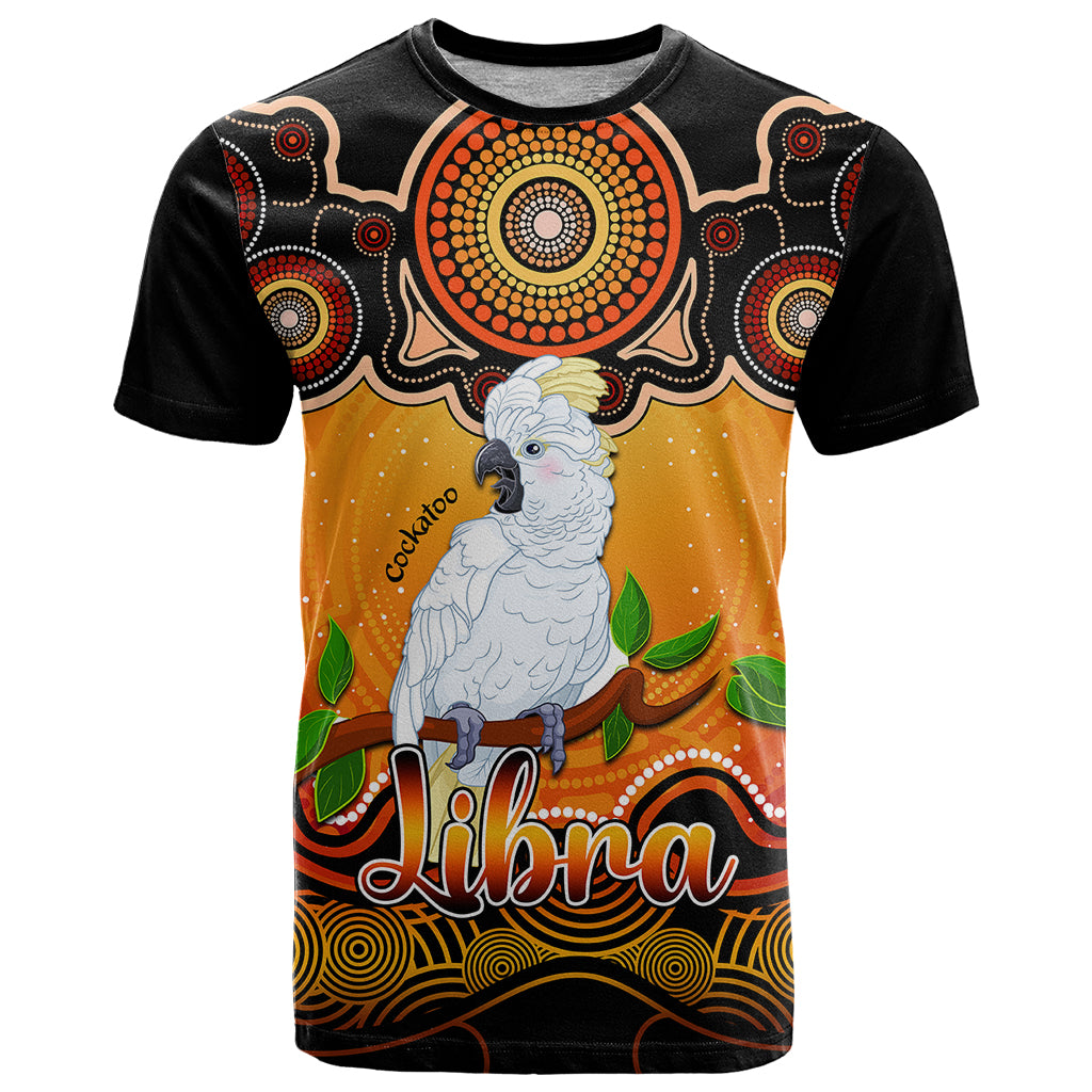 personalised-australia-libra-cockatoo-zodiac-t-shirt-auz-astrology-aboriginal-red