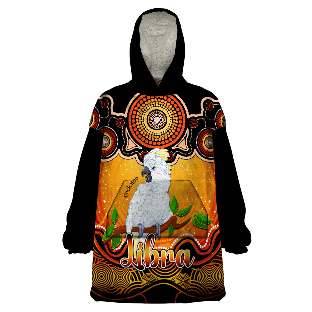 personalised-australia-libra-cockatoo-zodiac-wearable-blanket-hoodie-auz-astrology-aboriginal-red