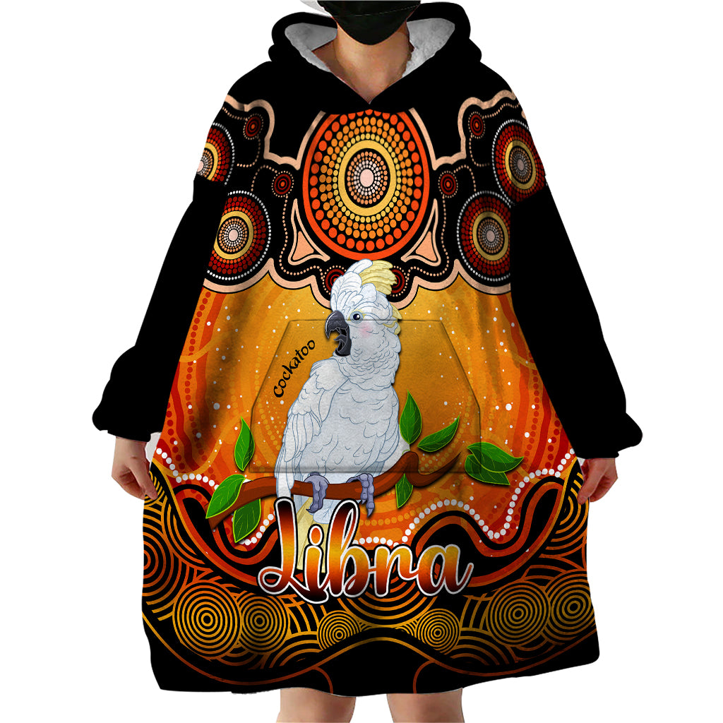 personalised-australia-libra-cockatoo-zodiac-wearable-blanket-hoodie-auz-astrology-aboriginal-red