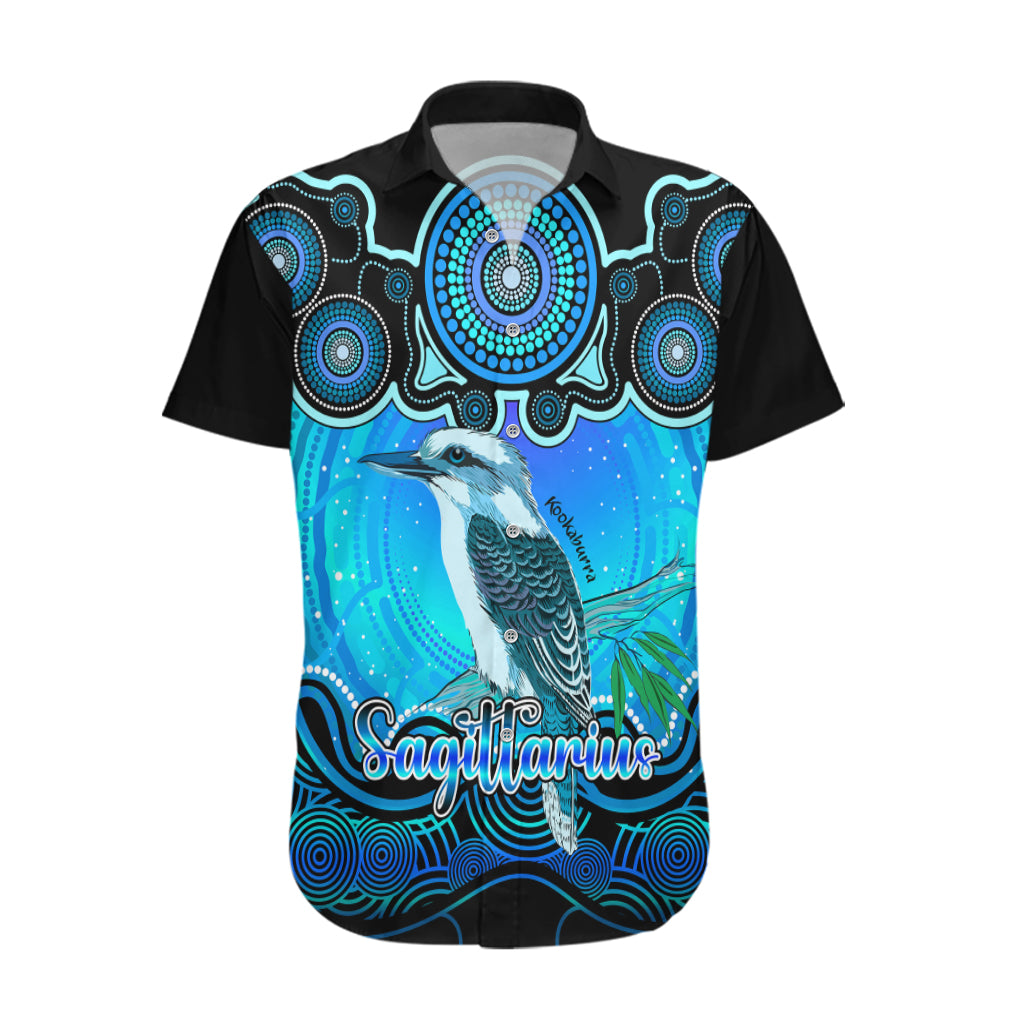 personalised-australia-sagittarius-kookaburra-zodiac-hawaiian-shirt-auz-astrology-aboriginal-aqua