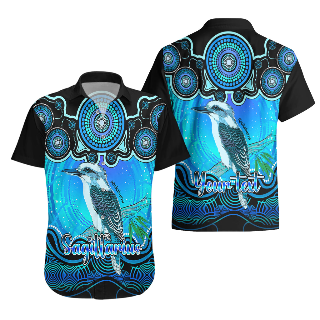 personalised-australia-sagittarius-kookaburra-zodiac-hawaiian-shirt-auz-astrology-aboriginal-aqua