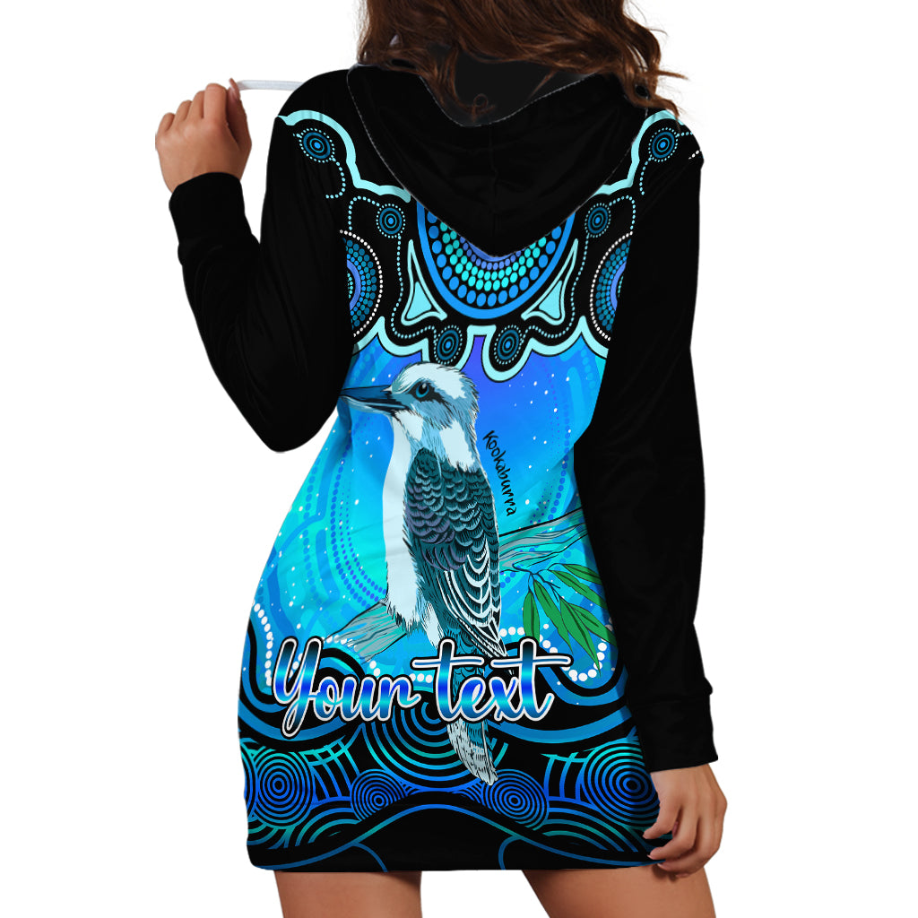 personalised-australia-sagittarius-kookaburra-zodiac-hoodie-dress-auz-astrology-aboriginal-aqua