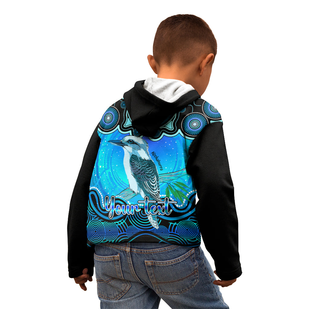 personalised-australia-sagittarius-kookaburra-zodiac-kid-hoodie-auz-astrology-aboriginal-aqua