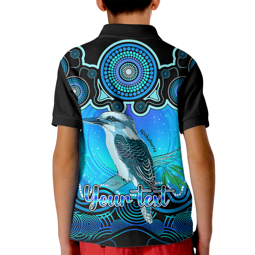 personalised-australia-sagittarius-kookaburra-zodiac-kid-polo-shirt-auz-astrology-aboriginal-aqua