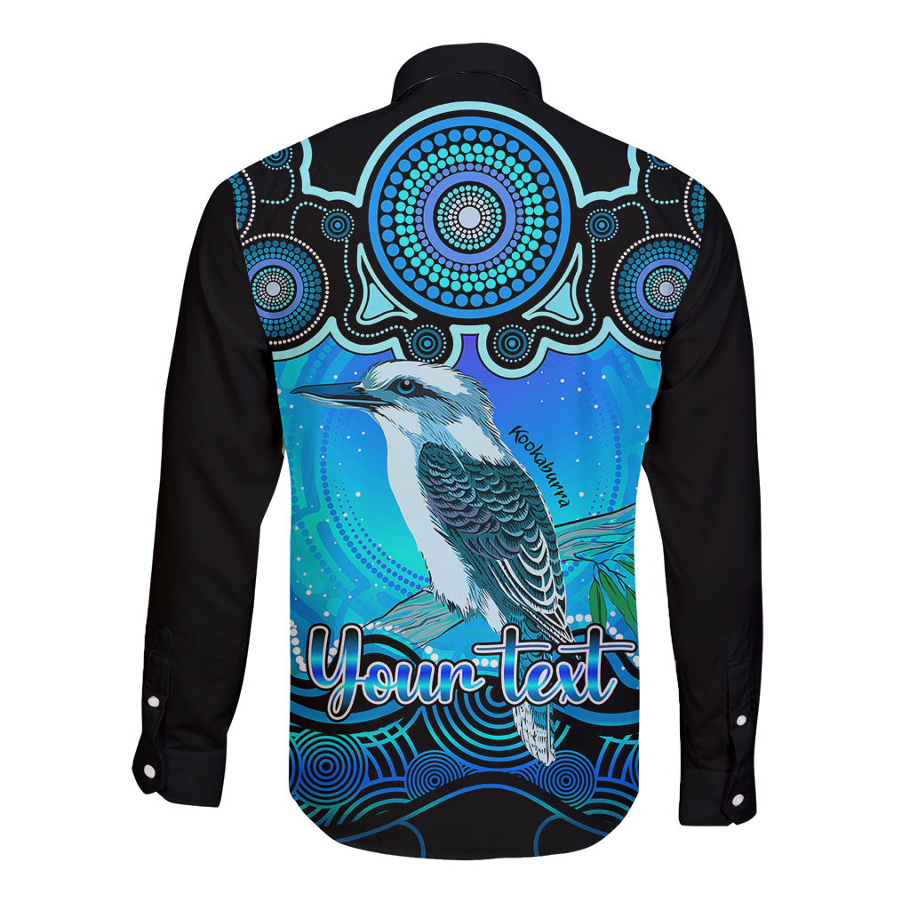 personalised-australia-sagittarius-kookaburra-zodiac-long-sleeve-button-shirt-auz-astrology-aboriginal-aqua