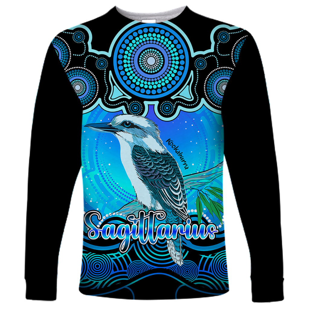 personalised-australia-sagittarius-kookaburra-zodiac-long-sleeve-shirt-auz-astrology-aboriginal-aqua