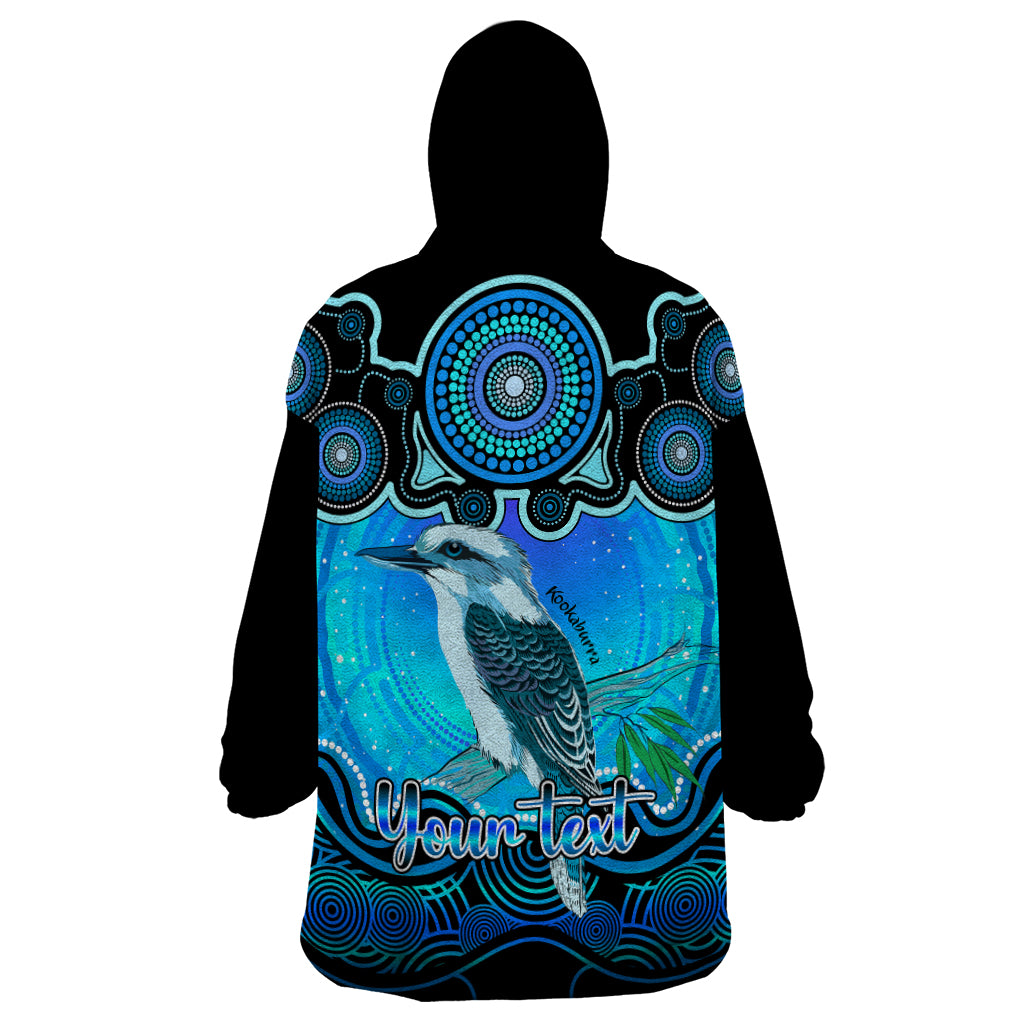 personalised-australia-sagittarius-kookaburra-zodiac-wearable-blanket-hoodie-auz-astrology-aboriginal-aqua