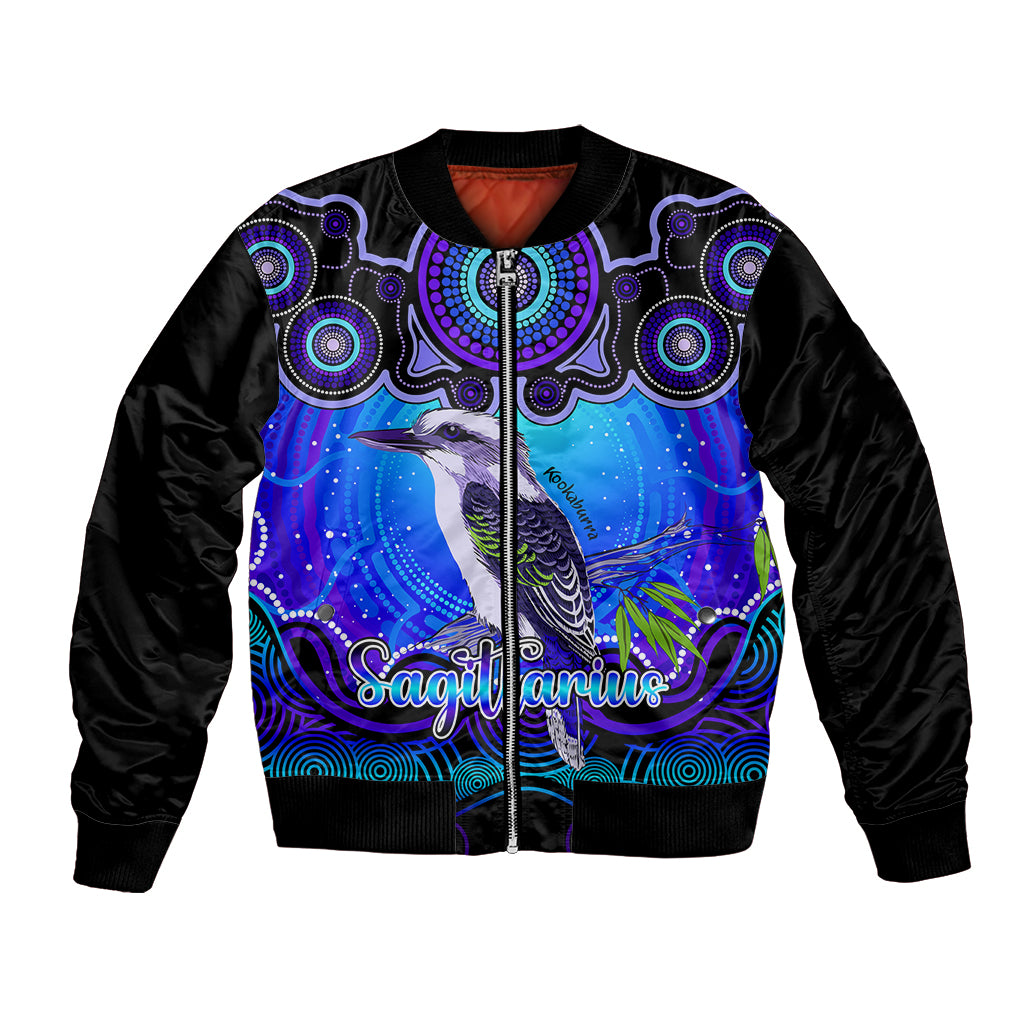 personalised-australia-sagittarius-kookaburra-zodiac-bomber-jacket-auz-astrology-aboriginal-blue