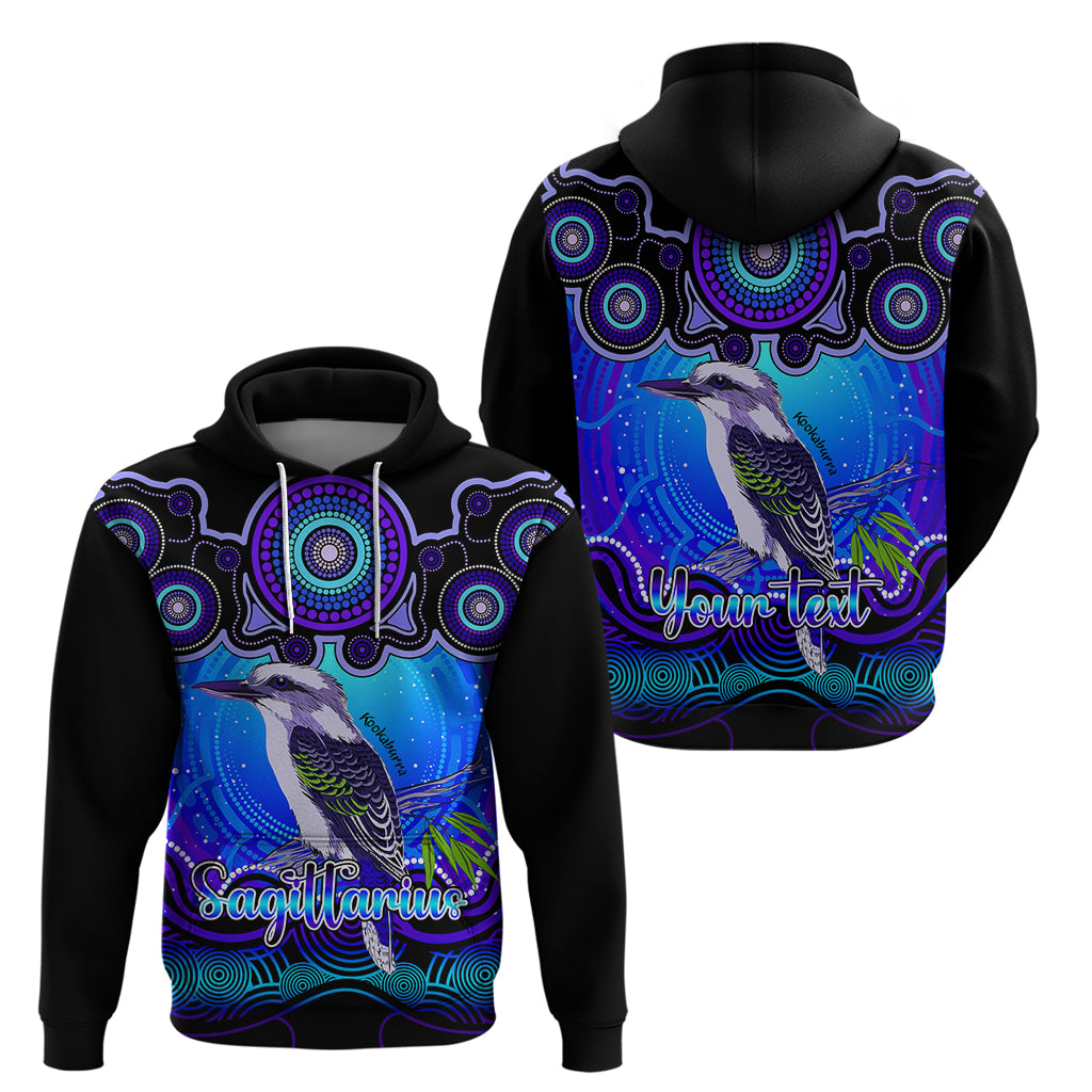 personalised-australia-sagittarius-kookaburra-zodiac-hoodie-auz-astrology-aboriginal-blue