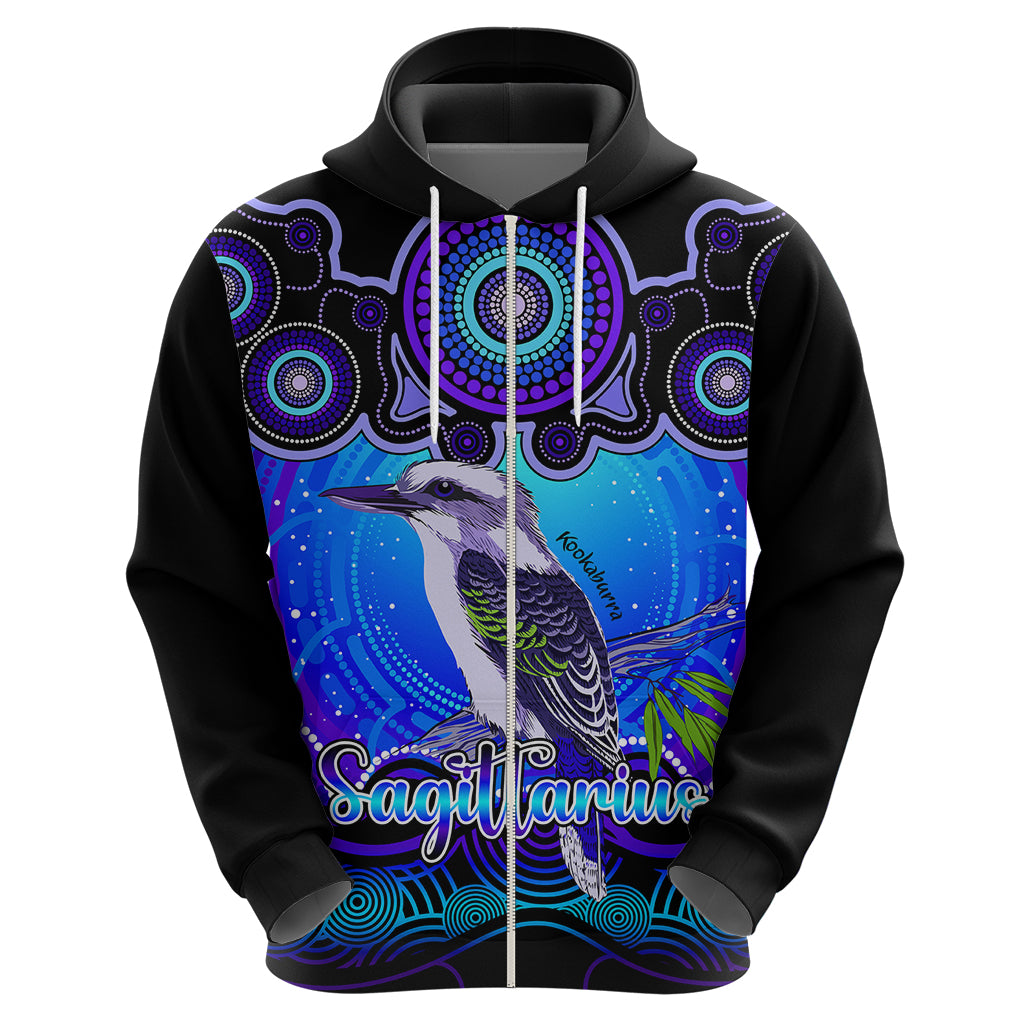 personalised-australia-sagittarius-kookaburra-zodiac-hoodie-auz-astrology-aboriginal-blue