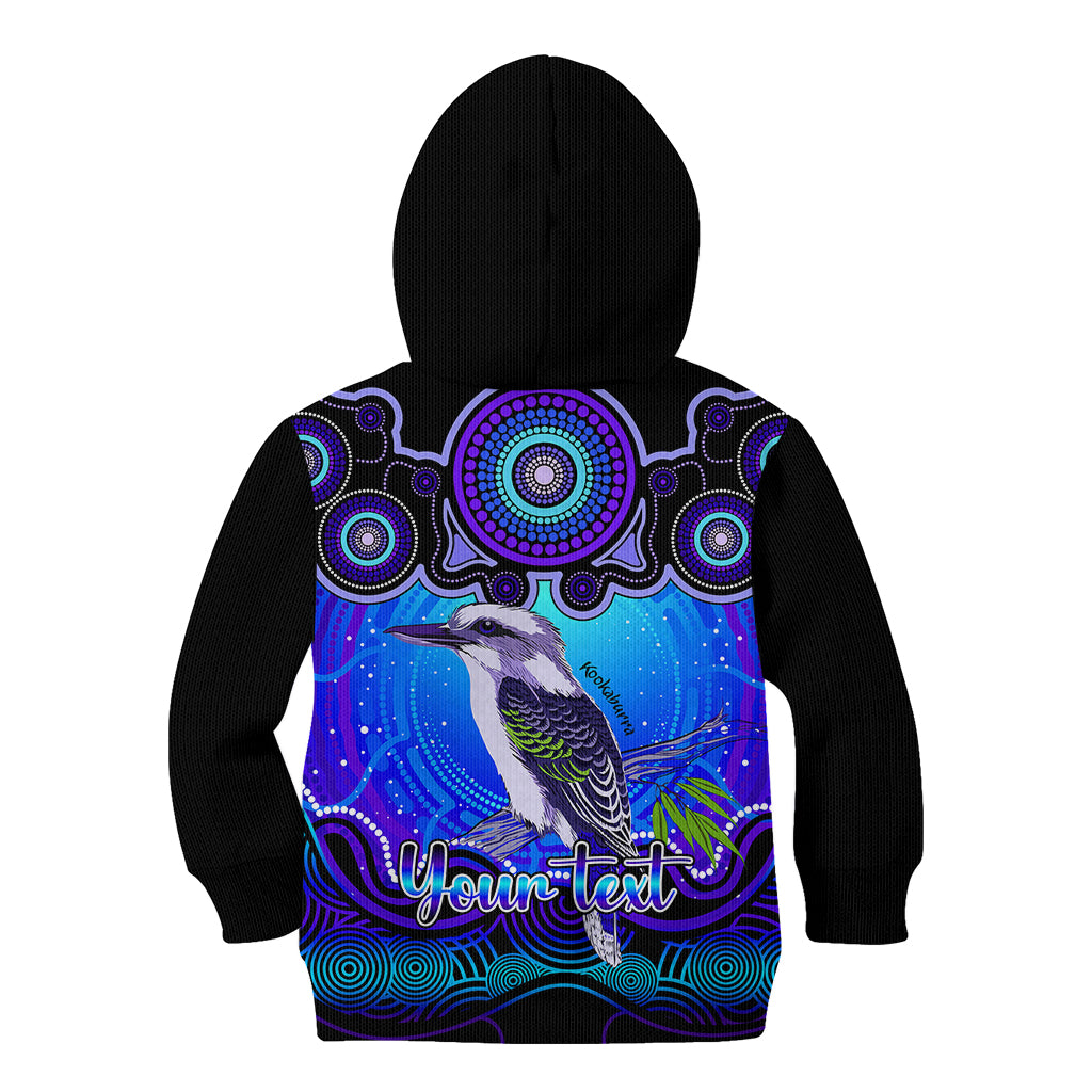 personalised-australia-sagittarius-kookaburra-zodiac-kid-hoodie-auz-astrology-aboriginal-blue