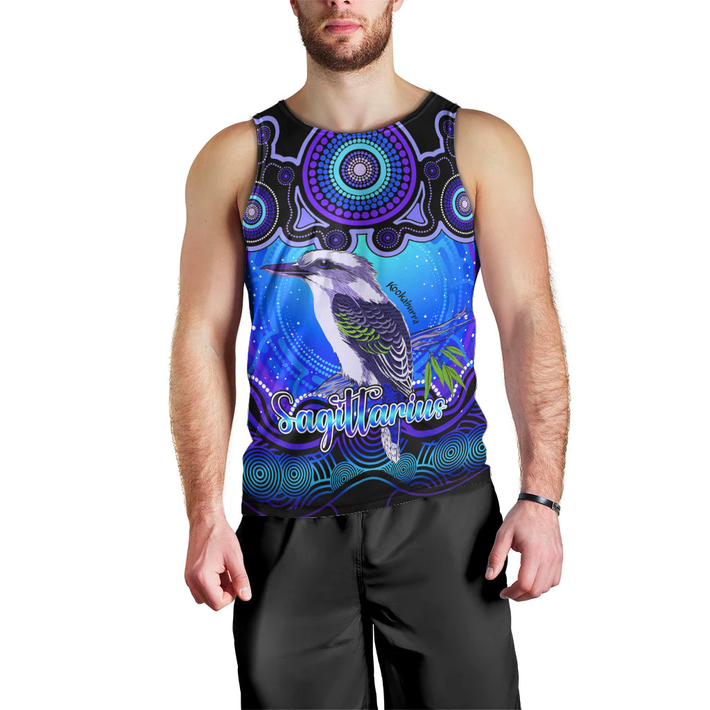 personalised-australia-sagittarius-kookaburra-zodiac-men-tank-top-auz-astrology-aboriginal-blue