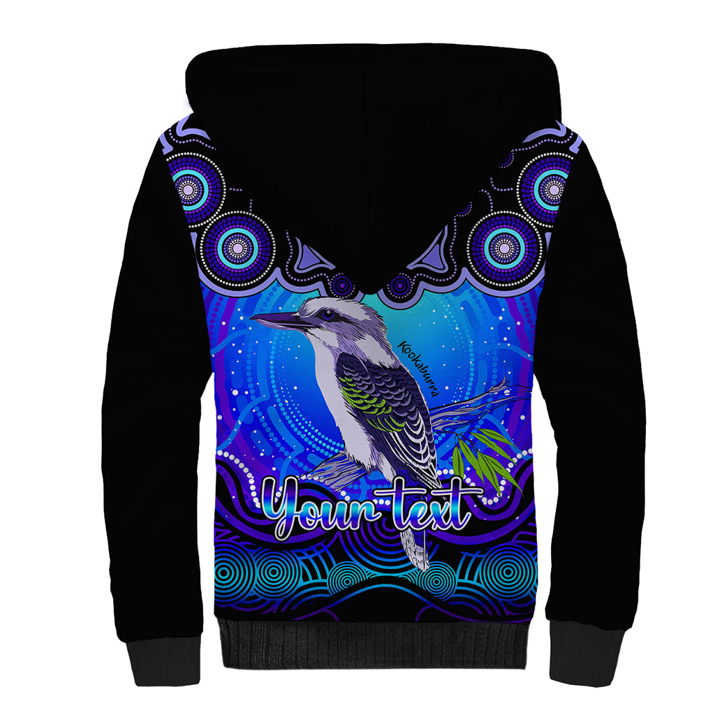 personalised-australia-sagittarius-kookaburra-zodiac-sherpa-hoodie-auz-astrology-aboriginal-blue