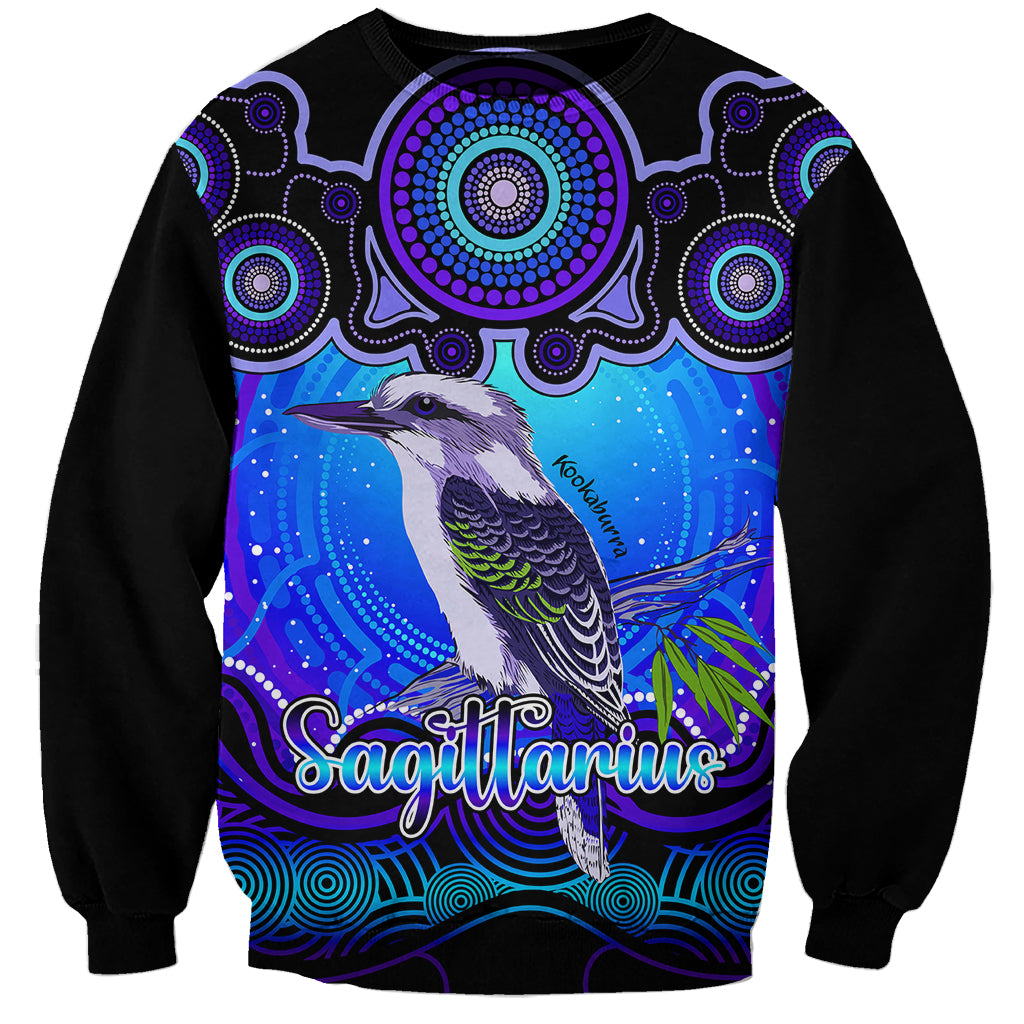 personalised-australia-sagittarius-kookaburra-zodiac-sweatshirt-auz-astrology-aboriginal-blue