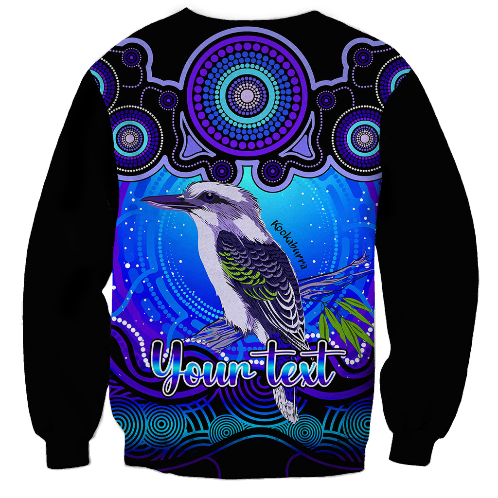 personalised-australia-sagittarius-kookaburra-zodiac-sweatshirt-auz-astrology-aboriginal-blue