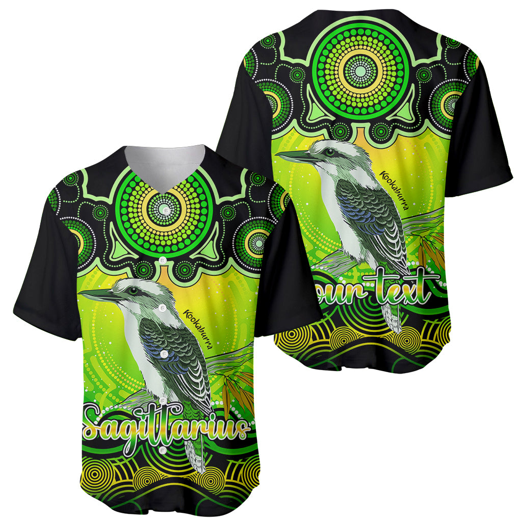 personalised-australia-sagittarius-kookaburra-zodiac-baseball-jersey-auz-astrology-aboriginal-green