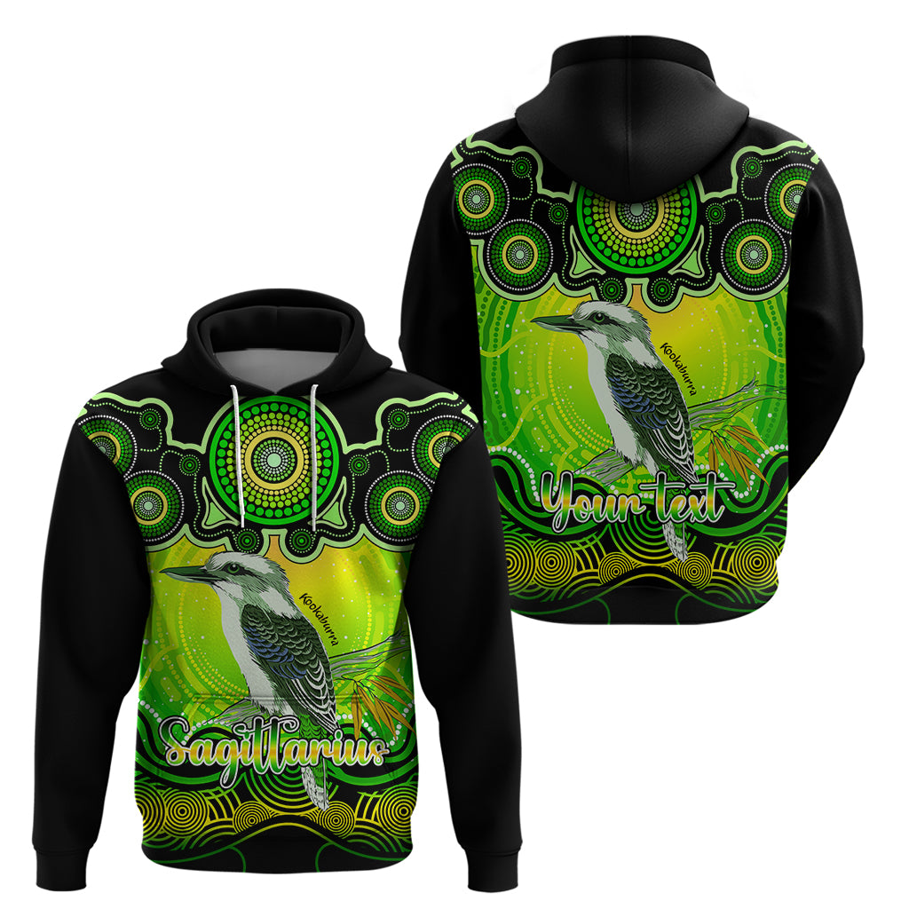 personalised-australia-sagittarius-kookaburra-zodiac-hoodie-auz-astrology-aboriginal-green