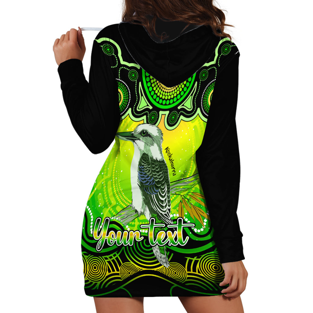 personalised-australia-sagittarius-kookaburra-zodiac-hoodie-dress-auz-astrology-aboriginal-green