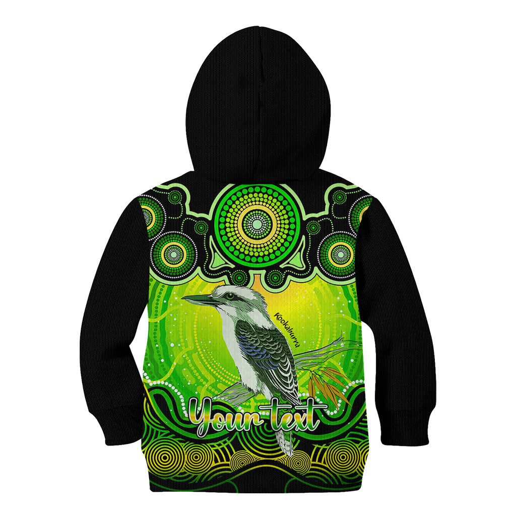 personalised-australia-sagittarius-kookaburra-zodiac-kid-hoodie-auz-astrology-aboriginal-green