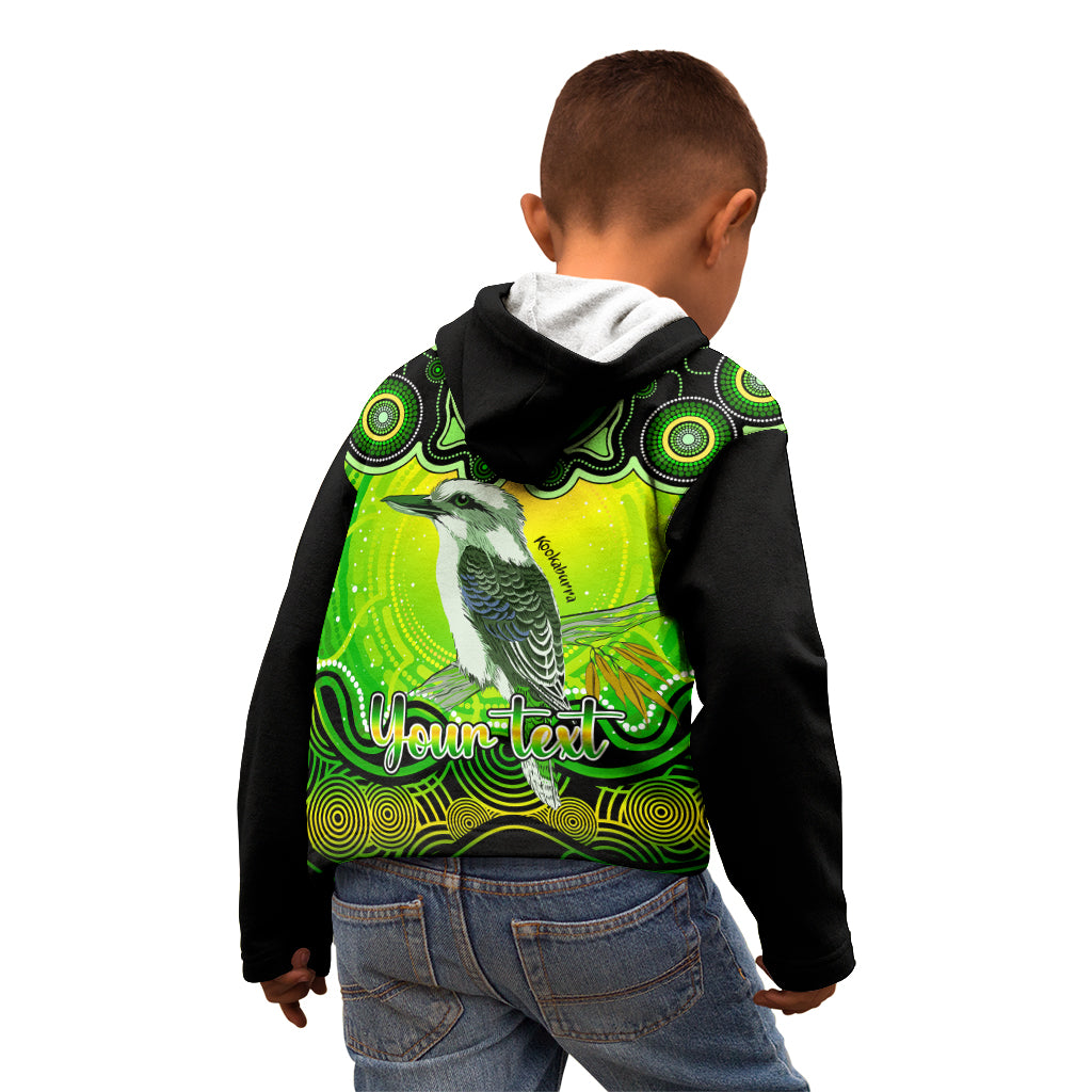 personalised-australia-sagittarius-kookaburra-zodiac-kid-hoodie-auz-astrology-aboriginal-green