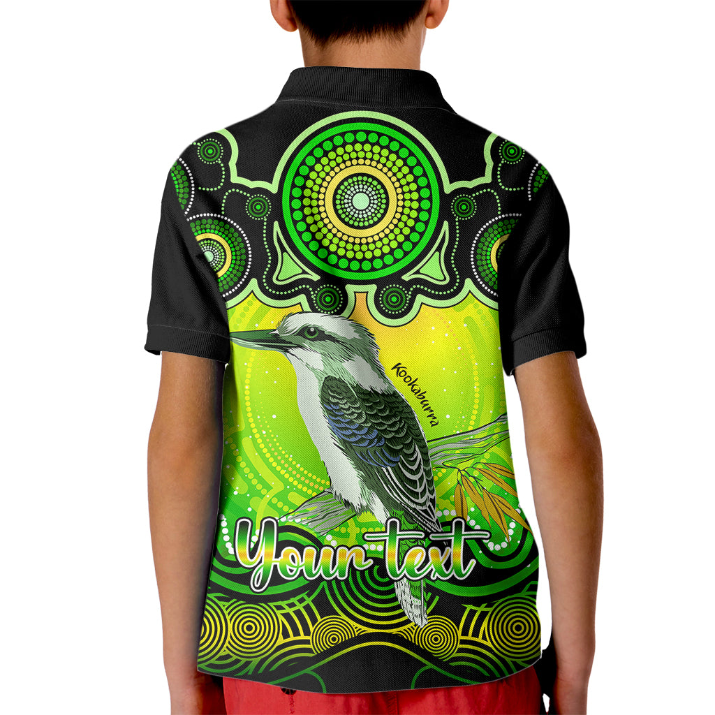 personalised-australia-sagittarius-kookaburra-zodiac-kid-polo-shirt-auz-astrology-aboriginal-green