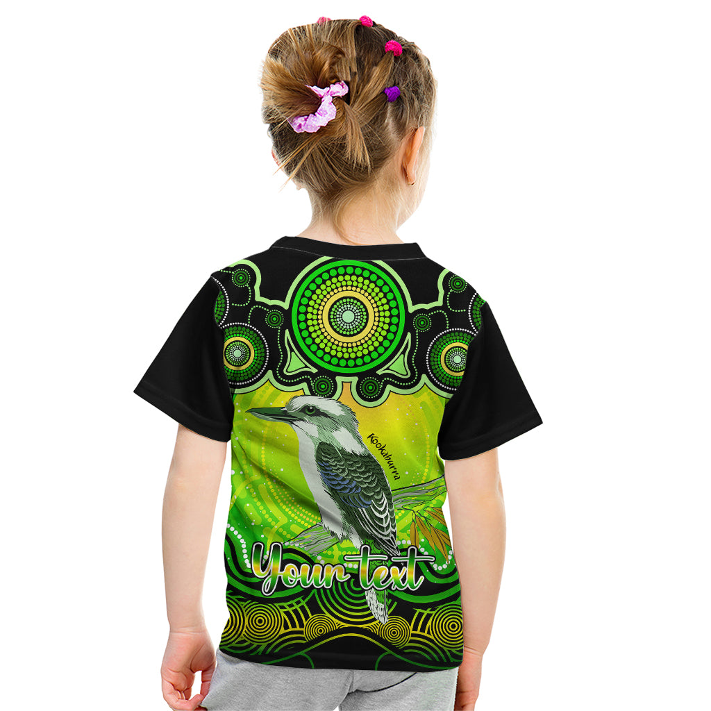 personalised-australia-sagittarius-kookaburra-zodiac-kid-t-shirt-auz-astrology-aboriginal-green