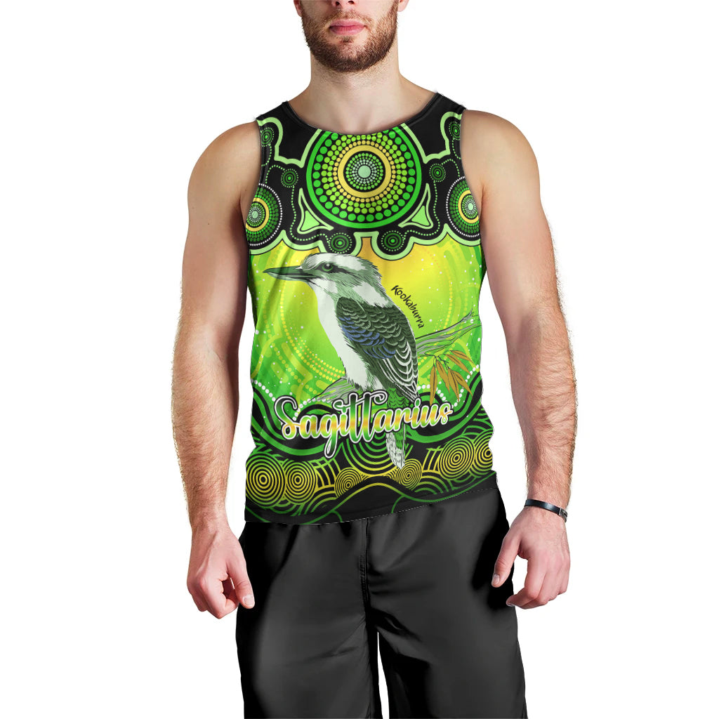 personalised-australia-sagittarius-kookaburra-zodiac-men-tank-top-auz-astrology-aboriginal-green