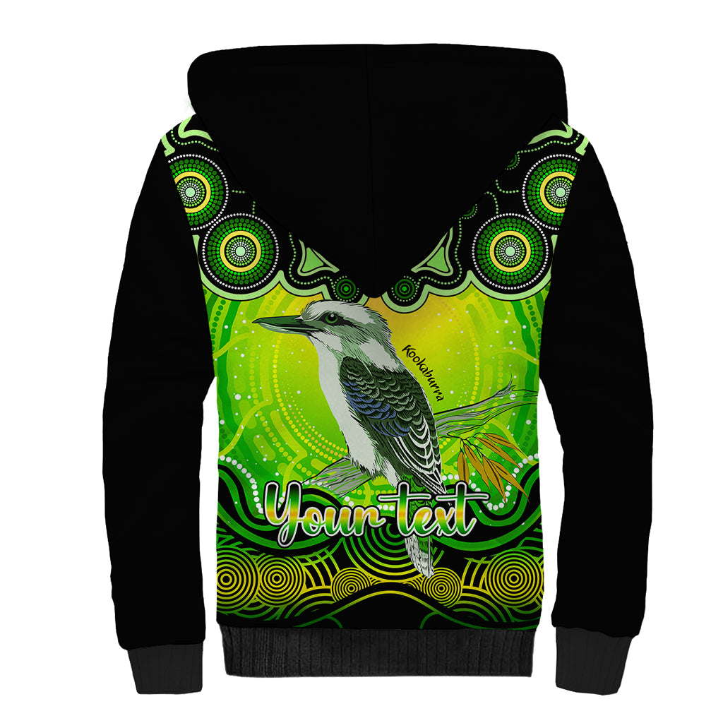 personalised-australia-sagittarius-kookaburra-zodiac-sherpa-hoodie-auz-astrology-aboriginal-green