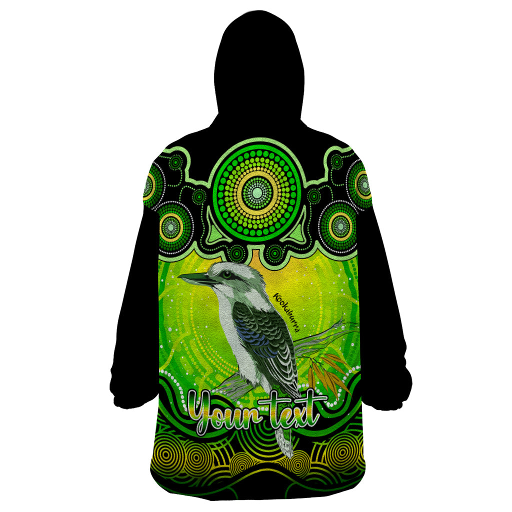 personalised-australia-sagittarius-kookaburra-zodiac-wearable-blanket-hoodie-auz-astrology-aboriginal-green