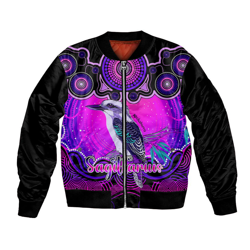 personalised-australia-sagittarius-kookaburra-zodiac-bomber-jacket-auz-astrology-aboriginal-magenta