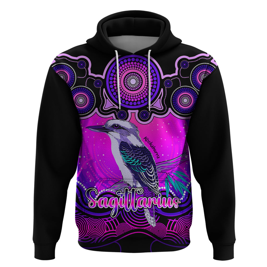 personalised-australia-sagittarius-kookaburra-zodiac-hoodie-auz-astrology-aboriginal-magenta