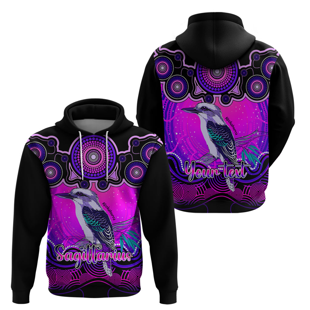 personalised-australia-sagittarius-kookaburra-zodiac-hoodie-auz-astrology-aboriginal-magenta