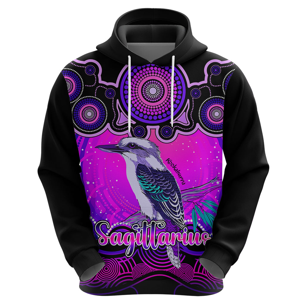 personalised-australia-sagittarius-kookaburra-zodiac-hoodie-auz-astrology-aboriginal-magenta