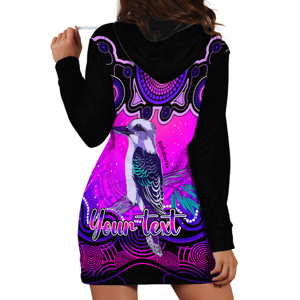 personalised-australia-sagittarius-kookaburra-zodiac-hoodie-dress-auz-astrology-aboriginal-magenta