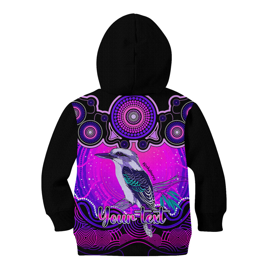 personalised-australia-sagittarius-kookaburra-zodiac-kid-hoodie-auz-astrology-aboriginal-magenta