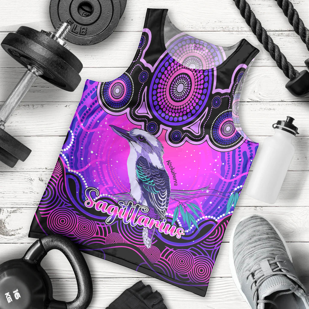 personalised-australia-sagittarius-kookaburra-zodiac-men-tank-top-auz-astrology-aboriginal-magenta